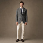 Herringbone Blazer Notch Lapel Grey – Product Photo