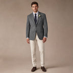 Herringbone Blazer Notch Lapel in Grey – Tarlano Premium Menswear