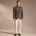 Herringbone Blazer Notch Lapel in Khaki – Tarlano Premium Menswear