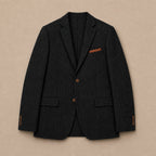 Herringbone Blazer Regular Fit Black – Flat Lay Product Photo