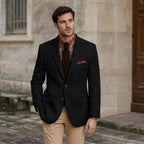 Herringbone Blazer Regular Fit Black – Styled Editorial Shot