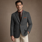 Herringbone Blazer Regular Fit in Dark Gray – Tarlano Premium Menswear