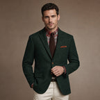 Herringbone Blazer Regular Fit Dark Green – Product Photo