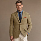 Herringbone Blazer Regular Fit in Khaki – Tarlano Premium Menswear
