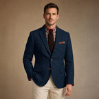 Herringbone Blazer Regular Fit Navy – Product Photo