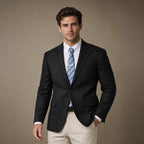 Herringbone Blazer Regular Fit in Black – Tarlano Premium Menswear