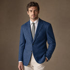 Herringbone Blazer Regular Fit in Blue – Tarlano Premium Menswear