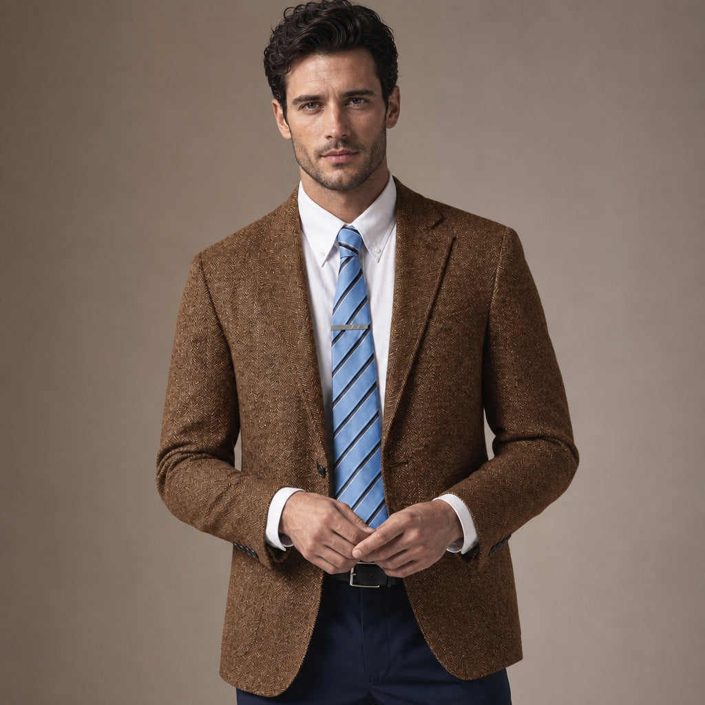 Herringbone Blazer Regular Fit Brown – Product Photo