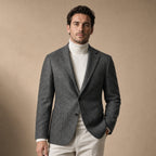 Herringbone Blazer Regular Fit in Dark Gray – Tarlano Premium Menswear