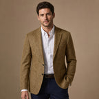 Herringbone Blazer Regular Fit Khaki – Product Photo