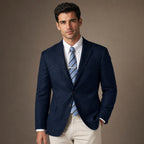 Herringbone Blazer Regular Fit in Navy – Tarlano Premium Menswear