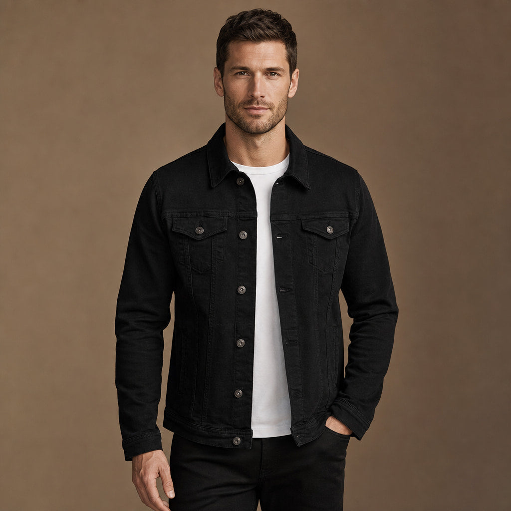 Dark Denim Jacket Casual Fit Black – Product Photo