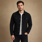 Dark Denim Jacket Casual Fit in Black – Tarlano Premium Menswear