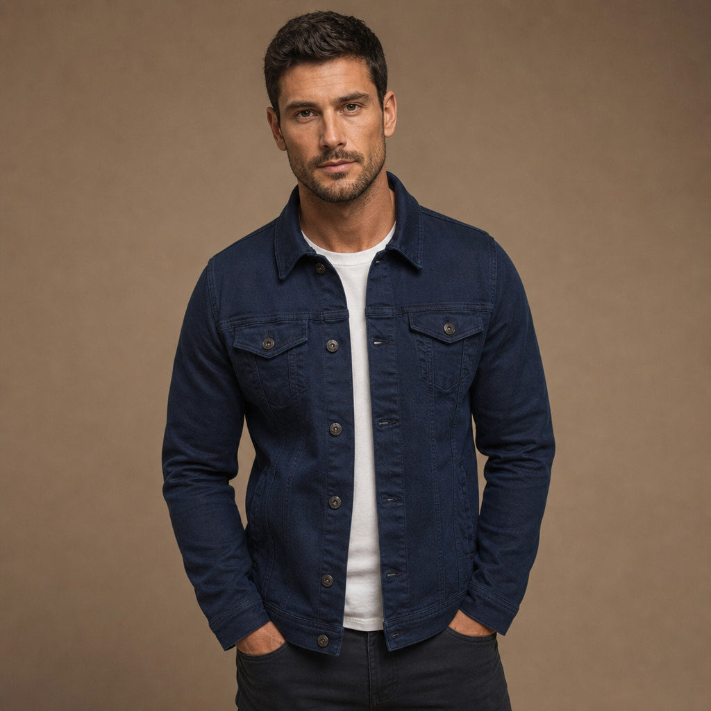 Dark Denim Jacket Casual Fit Dark Blue – Product Photo