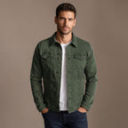 Dark Denim Jacket Casual Fit Green – Product Photo