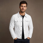 Dark Denim Jacket Casual Fit White – Product Photo