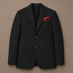 Herringbone Blazer Tailored Fit Black – Flat Lay Product Photo