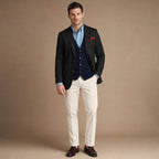 Herringbone Blazer Tailored Fit Black – Full Look