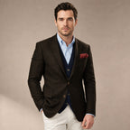 Herringbone Blazer Tailored Fit in Coffee – Tarlano Premium Menswear