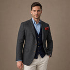 Herringbone Blazer Tailored Fit Dark Grey – Product Photo