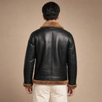 Leather Jacket Insulated Winter Brown – Full Look