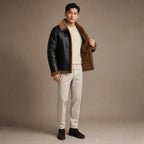 Leather Jacket Insulated Winter Brown – Interior Lining Detail