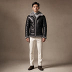 Leather Jacket Insulated Winter in Gray – Tarlano Premium Menswear