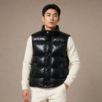 Quilted Puffer Vest High Collar in Black – Tarlano Premium Menswear