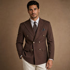Blazer Neapolitan Cut Half Lined in Dark Brown – Tarlano Premium Menswear