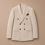 Blazer Neapolitan Cut Half Lined Khaki – Flat Lay Product Photo
