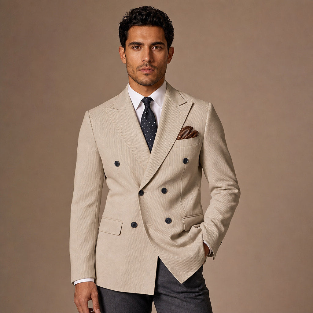 Blazer Neapolitan Cut Half Lined in Khaki – Tarlano Premium Menswear