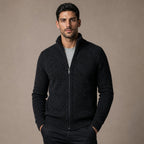 Quarter Zip Sweater Merino Knit Slim Fit in Black – Tarlano Premium Menswear