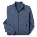 Quarter Zip Sweater Merino Knit Slim Fit Blue – Product Photo