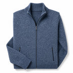 Quarter Zip Sweater Merino Knit Slim Fit Blue – Product Photo