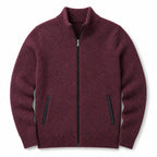 Quarter Zip Sweater Merino Knit Slim Fit Burgundy – Product Photo