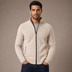 Quarter Zip Sweater Merino Knit Slim Fit in Cream – Tarlano Premium Menswear