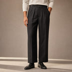 Dress Pants Stretch Cotton Twill Tailored Leg Black – Product Photo