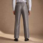 Dress Pants Stretch Cotton Twill Tailored Leg Grey – Full Look
