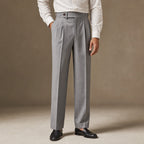 Dress Pants Stretch Cotton Twill Tailored Leg in Grey – Tarlano Premium Menswear