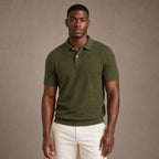 Polo Shirt Textured Knit Short Sleeve in Green – Tarlano Premium Menswear