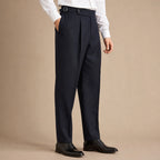 Dress Pants Stretch Cotton Twill Black – Side Angle View