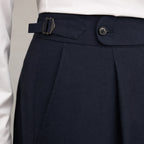 Dress Pants Stretch Cotton Twill Black – Fabric and Detail Close-Up
