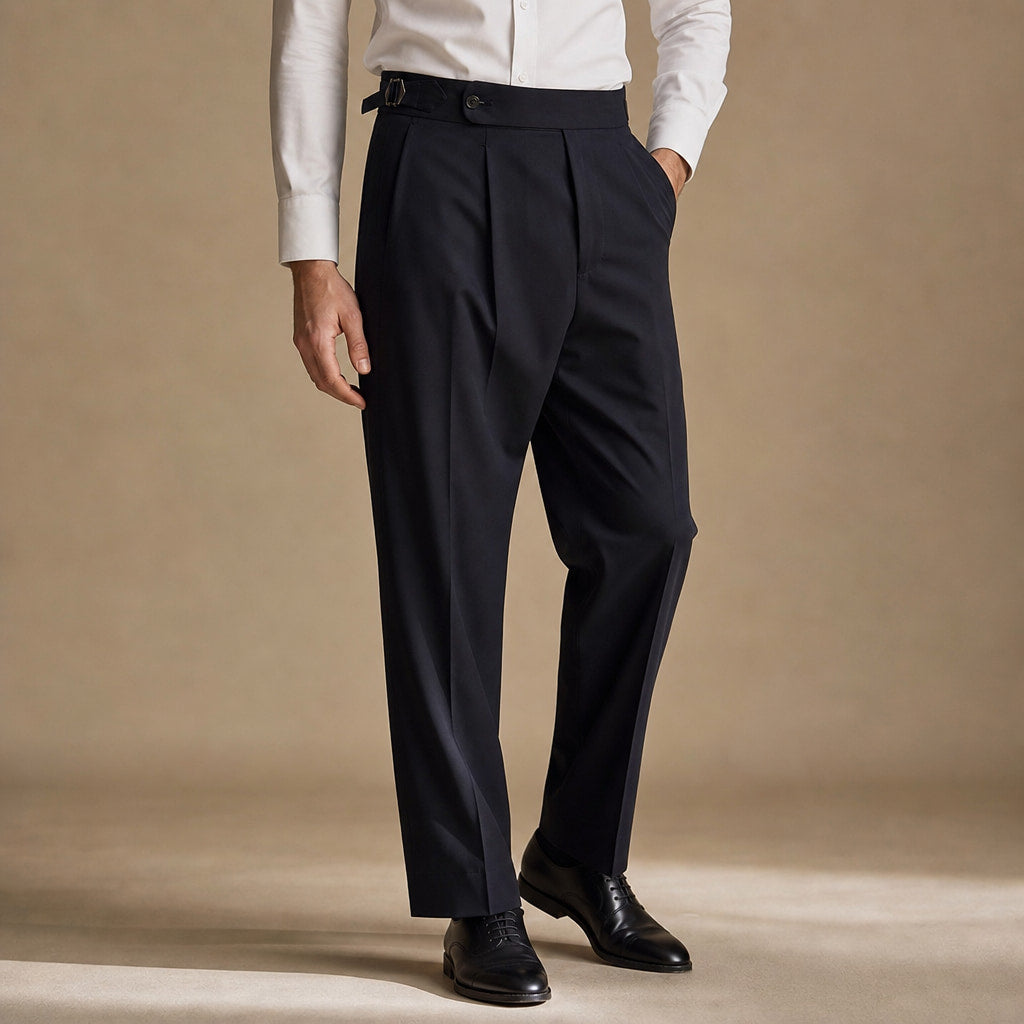 Dress Pants Stretch Cotton Twill Black – Product Photo