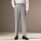 Dress Pants Stretch Cotton Twill Light Grey – Product Photo