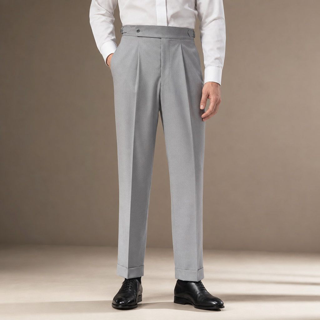 Dress Pants Stretch Cotton Twill Light Grey – Product Photo