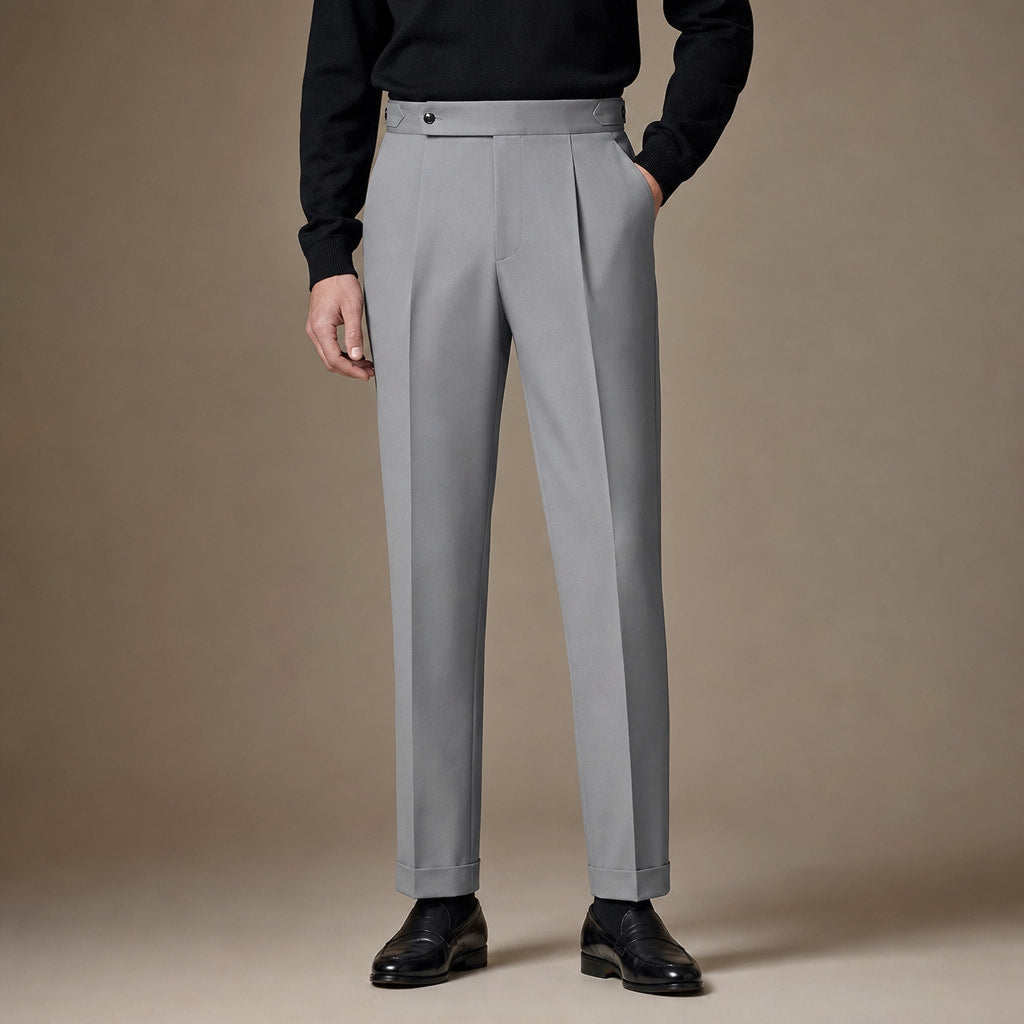 Dress Pants Stretch Cotton Twill in Light Grey – Tarlano Premium Menswear