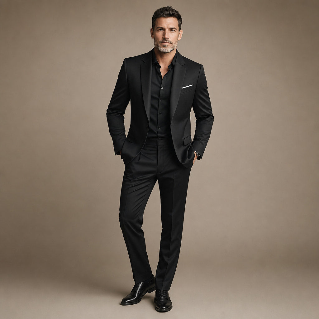 Two-Piece Suit Slim Fit Structured Black – Product Photo