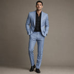 Two-Piece Suit Slim Fit Structured Blue – Product Photo