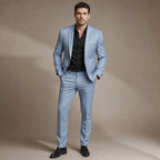 Two-Piece Suit Slim Fit Structured in Blue – Tarlano Premium Menswear