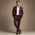 Two-Piece Suit Slim Fit Structured Burgundy – Product Photo